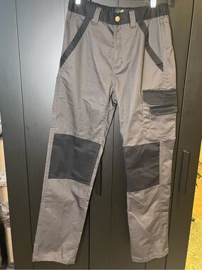 Men's Grey Work Cargo Pants with Black Reinforced Panels NWOT